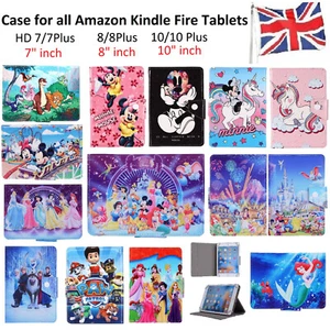 For Amazon Kindle Fire 7" 8" 10" Tablet Universal Leather Stand Case / Tab Cover - Picture 1 of 104