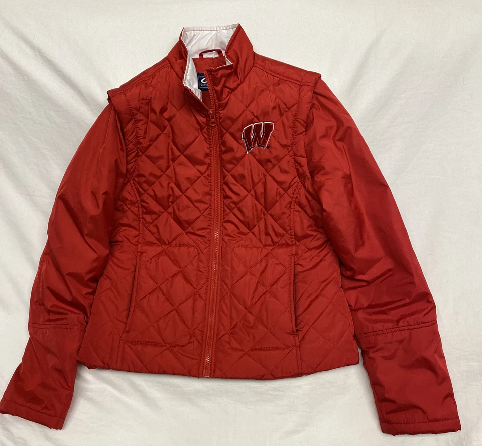 University of Wisconsin Jacket Vest by Carl Banks Women's Medium Zip Off Sleeves - Image 1 of 4
