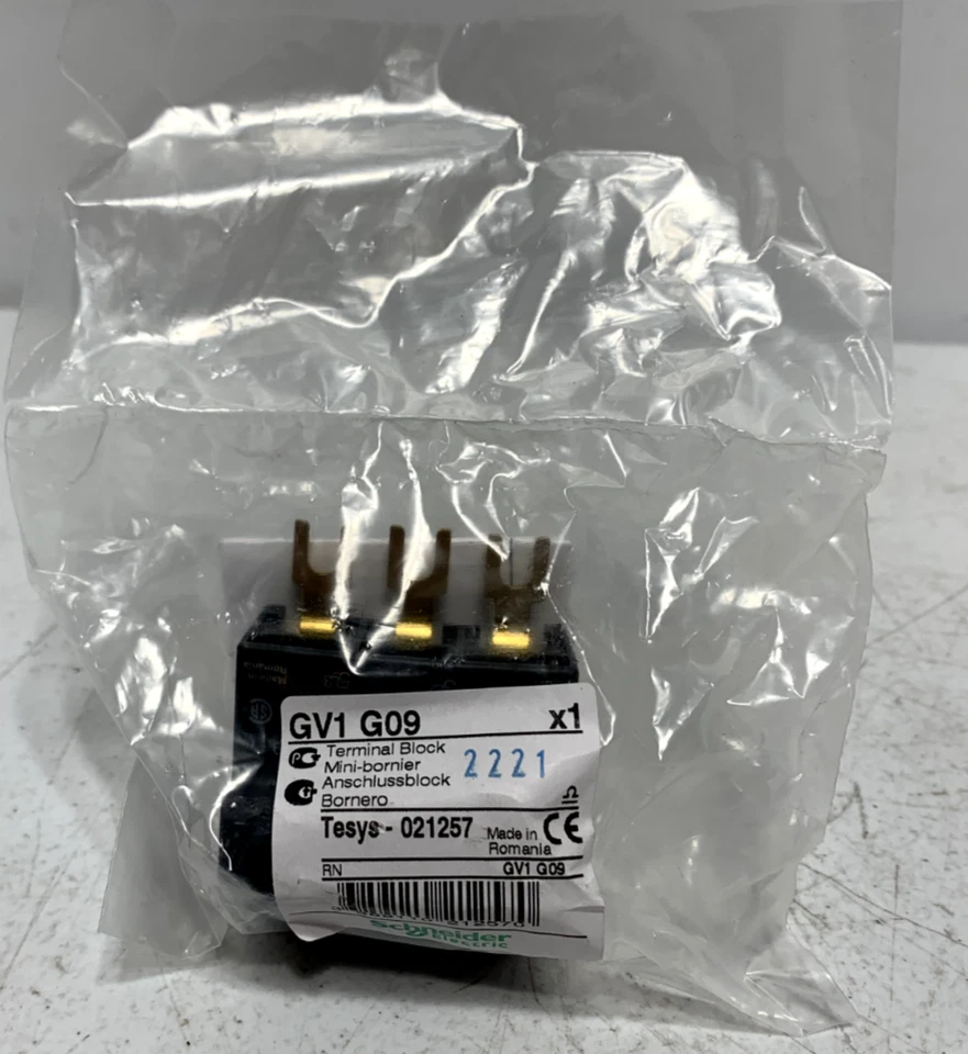 Schneider Electric GV1G09 Terminal Block 63 Amp 3 Pole 16-4 AWG - Image 1 of 4