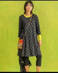Gudrun Sjoden ALMA sz S polka dot COTTON/MODAL TUNIC Dress black - Picture 1 of 4