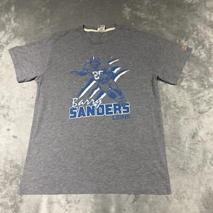 Rara T-Shirt Uomo Omaggio Barry Sanders Grigio Blu Manica Corta Adulto Large - Foto 1 di 7