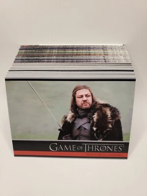 2012 HBO Game of Thrones Season 1 Complete 72 Card Set Rittenhouse  - Image 1 of 4