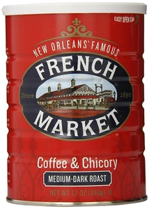 French Market Coffee & Chicory Medium-Dark Roast Ground Coffee, 12oz Can (Pack o - Picture 1 of 7