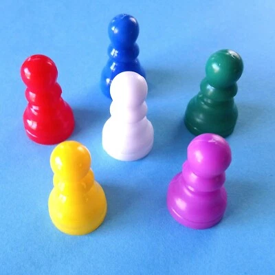 Staunton Pawns Set of 6 Replacement Board Game Pieces Plastic Counters Tokens - Image 1 of 4