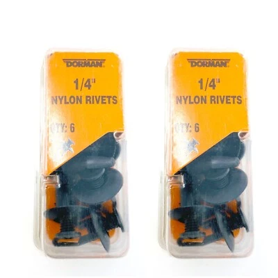 Remaches de nailon Dorman 963-522 retenedor de 1/4 pulgada para Kia Mazda Nissan, 12 piezas Foto 1 de 4