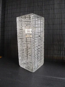 Peill Putzler BLOCK VASE 60er Jahre OP ART Kubus schwer Glas 20cm - Bild 1 von 9