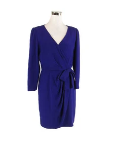 Purple SCAASI DRESS long sleeve sheath vintage dress 12 - Picture 1 of 9