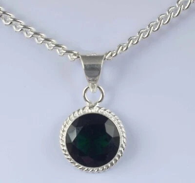 Colgante Natural 7.25 Ct Redondo Verde Tsavorita Granate Piedras Preciosas Certificado VER VDO Foto 1 de 4