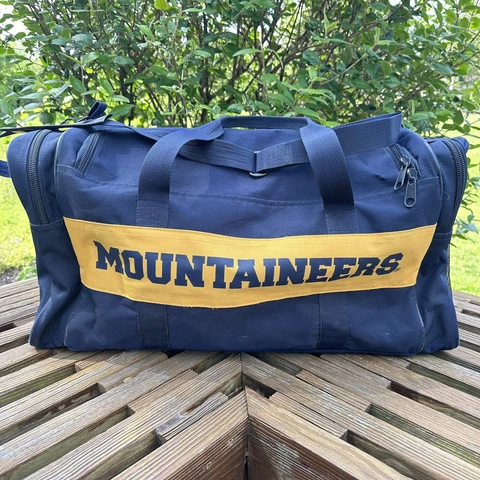 Flying Circle West Virginia Mountaineers Large Military Grade Duffel Bag Blue Cover