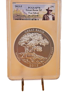 ATB GREAT BASIN NP  5 oz SILVER PCGS SP70 - Image 1 of 4