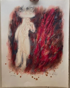 REUVEN RUBIN 'Sodom & Gomorrah BRIMSTONE Fire Visions of Bible Signed LITHOGRAPH - Picture 1 of 12
