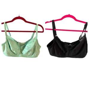 Reggiseno senza fili Savage X Fenty cotone pizzo nero verde taglia 1X nuovo senza etichette - Foto 1 di 9