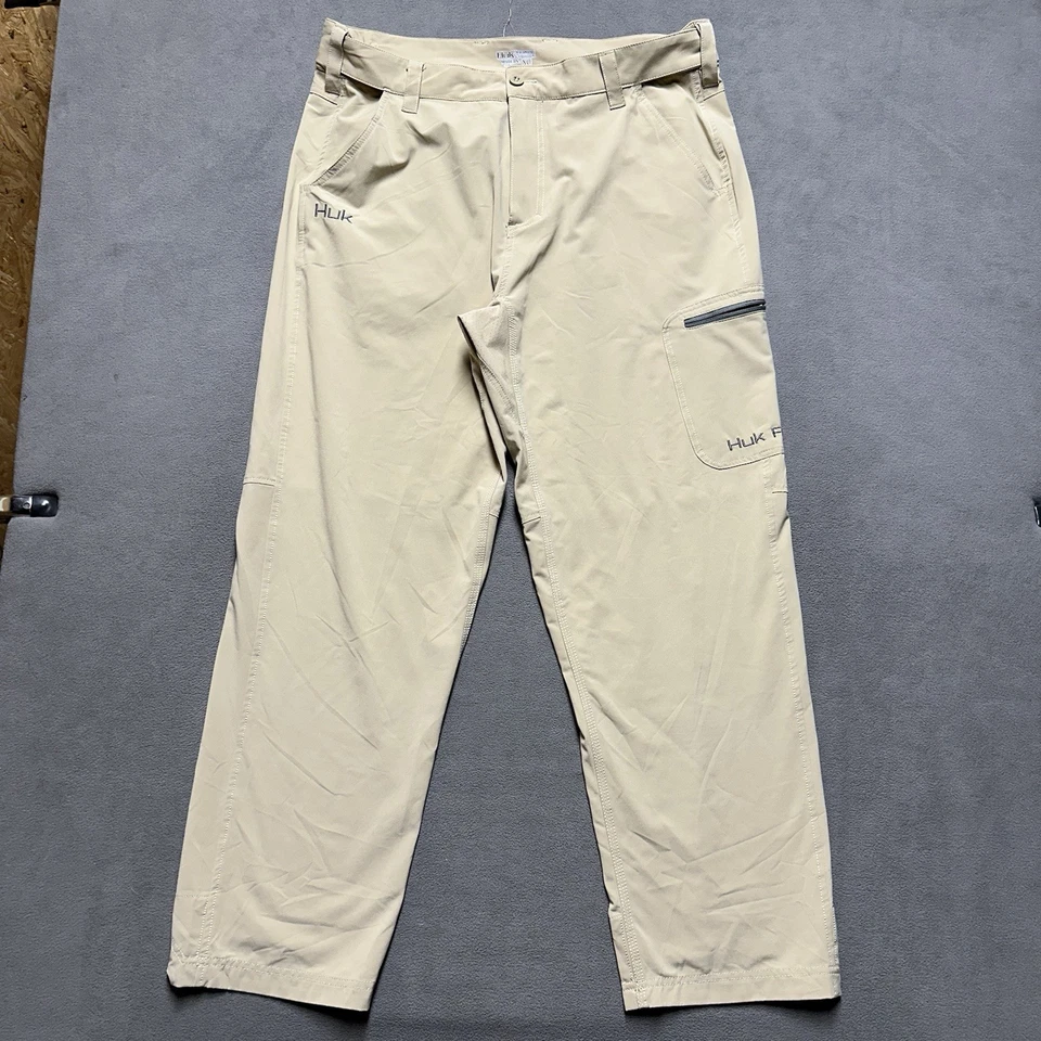 Pantalones de Pesca Huk Performance Para Hombre XL Beige Bolsillo de Carga Elastizados Exterior Usados en Excelente Condición Foto 1 de 4