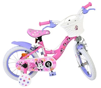 MINNIE MOUSE Disney Minnie Kinderfahrrad mit zwei Handbremsen 14 Zoll - Rosa