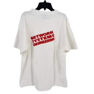 Vintage MCI Network Systems Engineering Ribbed T-Shirt Mens Size XL White - Picture 1 of 6