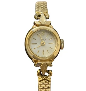 Timex Vintage Ladies Watch Goldtone Wind-up Beautiful Speidel Band Works Well - Picture 1 of 9