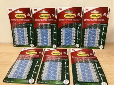 7 X Packs Command Decorating Clips Fairy Lights Clips Pack of 20 Mini Hooks - Image 1 of 3