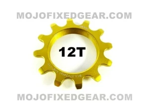 MOJO 12T FIXED GEAR COG - GOLD ANODIZED Cro-Mo TRACK 12 TOOTH 1/8 INCH CNC - Picture 1 of 2