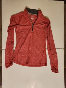 Nike Shirt Women's XS Red Running Dri-Fit Quarter Zip Long Sleeve - Picture 1 of 6