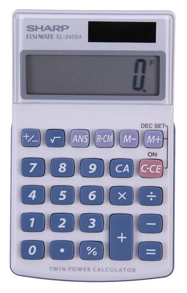 Handheld Calculator EL-240SA, 8 Digit Display - SH-EL240SAB - Image 1 of 1
