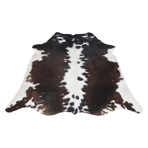 Exótico Alfombra Marrón Oscuro Blanco Real Cuero Mediano Piel Vaca Rugs - Imagen 1 de 9