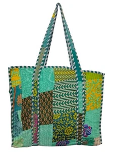 Bolso de Mano Indio Acolchado Algodón Patchwork Bolso de Mano de Compras Bolsos de Hombro - Imagen 1 de 3