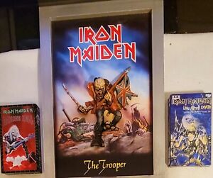  ROCK BAND IRON MAIDEN "Trooper" 3-D lenticular Poster 19X13"frame'05 Tape 2 VHS