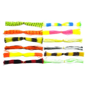 12 Bundles 50 Strands Silicone Jig Skirts Replace Rubber Legs Fishing Jig Lures - Picture 1 of 6