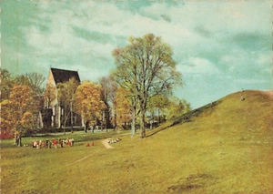 Uppsala Suecia, Iglesia de la Antigua Uppsala, Postal Festoneada De Colección - Imagen 1 de 2