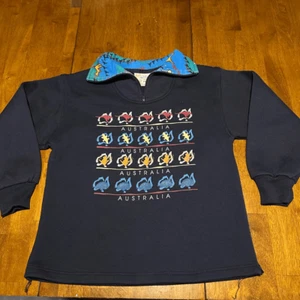 Vintage Australian Grown Kids 1/4 Sweater Australia Tourist Graphic Size 8 - Picture 1 of 7