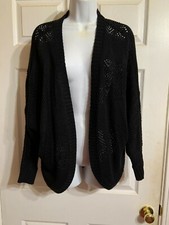 Rue 21 Womens Black Open Front Knit Cardigan Sweater Size M