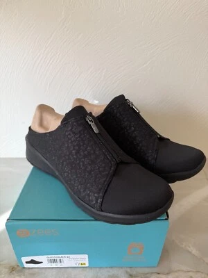 BZEES Womens Glossy Black Washable Mule Easy Slip-On Sneakers Size 12M Comfort - Image 1 of 4