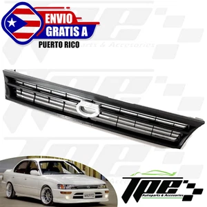 FRONT UPPER BUMPER GRILL BLACK CORSA STYLE JDM FOR 1993 1997 TOYOTA COROLLA - Picture 1 of 5