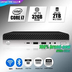 HP Mini Desktop Computer PC i7, up to 32GB RAM Brand-New 2TB NVMe SSD, Windows11 - Picture 1 of 6