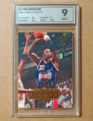 Clyde Drexler Fleer Ultra 1995/96 - Card #217 OCE 9 MINT not PSA - Image 1 of 2