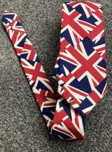 Mens King & Priory Union Jack Britain Flag Novelty Tie 2.8" Wide 57" Long - Picture 1 of 3
