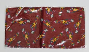 Red Olympic Man Carrying Torch Scarf, 100% Silk Handmade in Italy 36"X36" - Picture 1 of 3