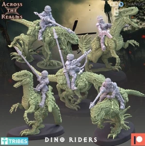 Jungle Fighters Dino Riders(x5)/TTRPG/Wargaming/Grimdark/Across the Realm - Picture 1 of 1
