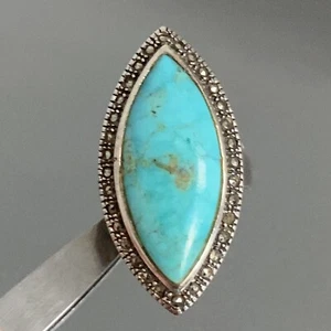 Sterling Silber 925 NK THAILAND Markasit Türkis Ring Gr. 7,5 Western - Bild 1 von 7
