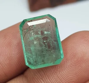 8.03 Ct Natural Emerald EthiopianOctagon Cut Untreated Loose Gemstone Certified - Picture 1 of 7