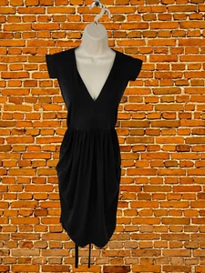 WOMENS ASOS MATERNITY SIZE UK 12 BLACK SLEEVELESS TIE WAIST V NECK MIDI DRESS - Picture 1 of 5