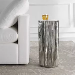 NEW ECHO MODERN ACCENT END DRINK TABLE MIRROR TOP UTTERMOST 22950 - Picture 1 of 4