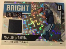 2018 NFL UNPARALLELED MARCUS MARIOTA BRIGHT FUTURES JERSEY HYPER /25 TITANS