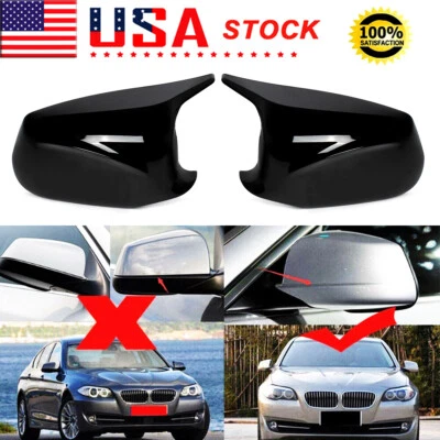 Glossy Rearview Mirror Cover For BMW F10 528i 530d 535i Sedan Pre-LCI 2011-2013 Foto 1 de 4