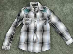 Roper Plaid Button Down Embroidered Shirt Adult Small - Picture 1 of 2