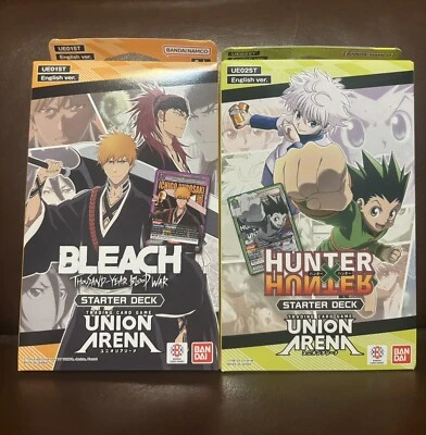 Union Arena TCG Set of 2 Starter Decks: 1 Bleach UE01ST, 1 Hunter x HunterUE02ST - Image 1 of 3