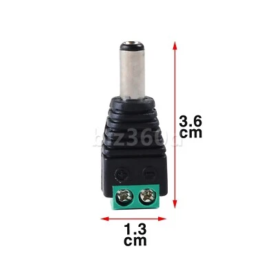 Male DC Power Adapter Plug 5.5 x 2.5 mm for LED Strip Light - Image 1 of 4