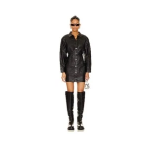 FREE PEOPLE Black Vegan Leather Mini Size 10 NWT - Bild 1 von 11