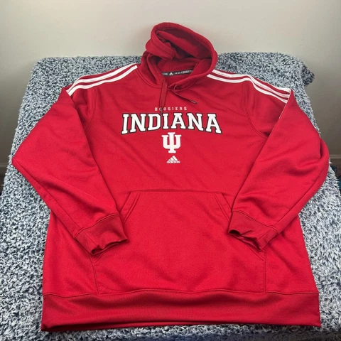 Adidas Indiana Hoosiers Sweatshirt Mens Extra Large XL Red Hoodie Pullover NCAA Cover