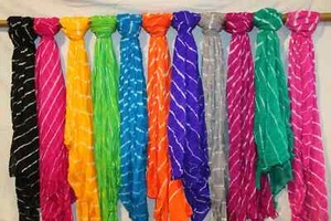 Lot of 20 Pcs Lehriya Dupatta - Chiffon Indian Dupatta Stole Dupatta Scarf - Picture 1 of 6